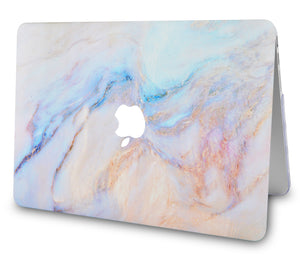 LuvCase Macbook Case - Marble Collection - Turquoise Marble with with Matching Keyboard Cover ,Sleeve