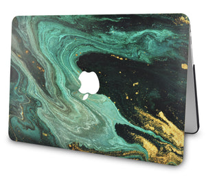 LuvCase MacBook Case  - Marble Collection - Emerald Marble with Sleeve, Keyboard Cover, Screen Protector and USB Hub
