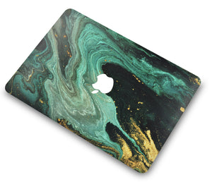 LuvCase MacBook Case - Marble Collection - Emerald Marble with Slim Sleeve, Keyboard Cover, Screen Protector and Pouch