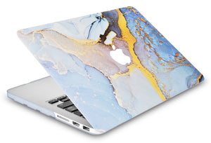 LuvCase Macbook Case - Color Collection - Light Blue Swirl with Matching Keyboard Cover, Screen Protector ,Sleeve ,USB Hub