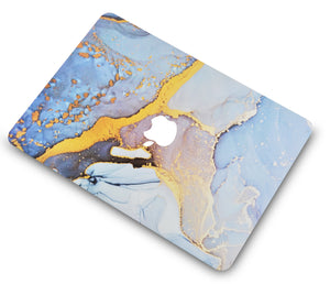 LuvCase Macbook Case - Color Collection - Light Blue Swirl with with Matching Keyboard Cover ,Sleeve