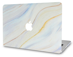 LuvCase MacBook Case - Marble Collection - Pacific Marble with Slim Sleeve, Keyboard Cover, Screen Protector and Pouch