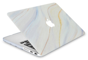 LuvCase Macbook Case Bundle - Marble Collection - Pacific Marble with Keyboard Cover