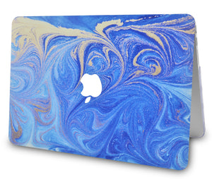 LuvCase Macbook Case - Marble Collection - Electric Blue Marble with Keyboard Cover ,Screen Protector ,Sleeve