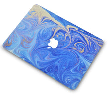 Load image into Gallery viewer, LuvCase Macbook Case - Marble Collection -Electric Blue Marble with Keyboard Cover ,Screen Protector ,Slim Sleeve ,Pouch