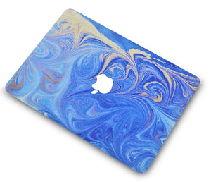 LuvCase Macbook Case - Marble Collection -Electric Blue Marble with Keyboard Cover ,Screen Protector ,Slim Sleeve ,Pouch