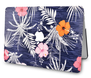 LuvCase Macbook Case - Flower Collection - Dark Flowers with Keyboard Cover and Sleeve