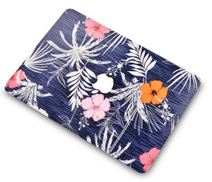 LuvCase Macbook Case -Flower Collection - Dark Flowers with Keyboard Cover, Screen Protector ,Sleeve ,USB Hub