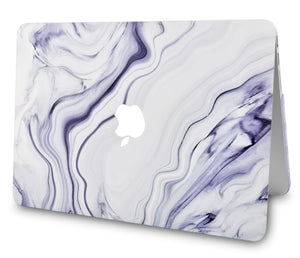 LuvCase MacBook Case - Marble Collection - Stone Marble with Slim Sleeve, Keyboard Cover, Screen Protector and Pouch