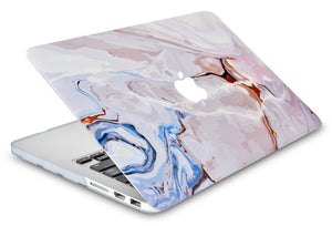 LuvCase Macbook Case - Color Collection -Ivory Swirl with with Matching Keyboard Cover ,Sleeve