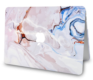 LuvCase Macbook Case - Color Collection -Ivory Swirl with Matching Keyboard Cover ,Screen Protector ,Sleeve