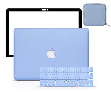 LuvCase Macbook Case 4 in 1 Bundle - Color Collection - Serenity Blue with Keyboard Cover, Screen Protector and Pouch