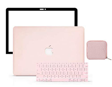 LuvCase Macbook Case 4 in 1 Bundle - Color Collection - Rose Quartz with Keyboard Cover, Screen Protector and Pouch