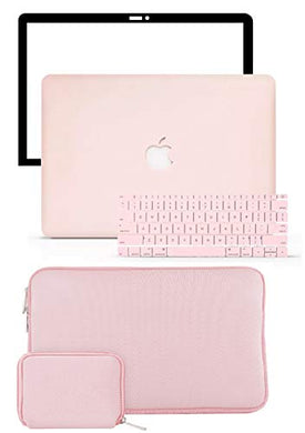 LuvCase Macbook Case 5 in 1 Bundle - Color Collection - Rose Quartz with Slim Sleeve, Keyboard Cover, Screen Protector and Pouch