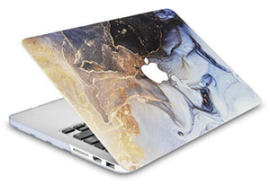 LuvCase Macbook Case - Color Collection -Black Gold Swirl with Keyboard Cover