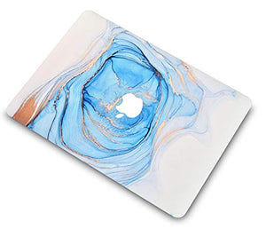 LuvCase MacBook Case - Color Collection - Blue White Swirl with Sleeve, Keyboard Cover, Screen Protector and USB Hub
