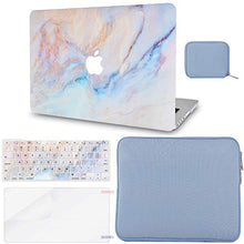 Load image into Gallery viewer, LuvCase Macbook Case - Marble Collection - Turquoise Marble with Matching Keyboard Cover ,Screen Protector ,Slim Sleeve ,Pouch