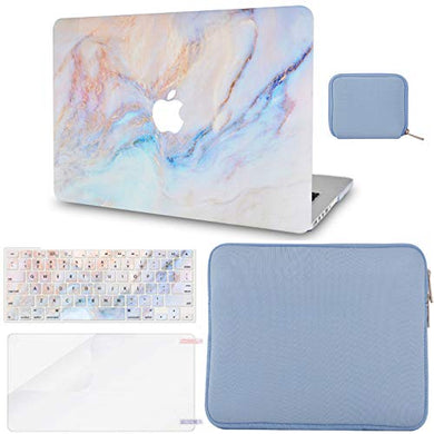 LuvCase Macbook Case - Marble Collection - Turquoise Marble with Matching Keyboard Cover ,Screen Protector ,Slim Sleeve ,Pouch