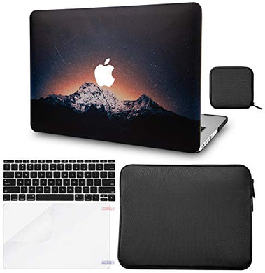LuvCase Macbook Case 5 in 1 Bundle - Color Collection - Shooting Stars with Slim Sleeve, Keyboard Cover, Screen Protector and Pouch