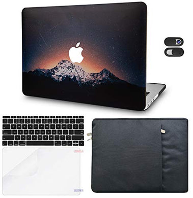 LuvCase Macbook Case 5 in 1 Bundle - Color Collection - Shooting Stars with Sleeve, Keyboard Cover, Screen Protector and Webcam Cover