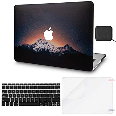 LuvCase Macbook Case 4 in 1 Bundle - Color Collection - Shooting Stars with Keyboard Cover, Screen Protector and Pouch