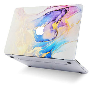 LuvCase Macbook Case  - Color Collection - Beige Blue Swirl with Keyboard Cover
