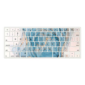 LuvCase MacBook Case  - Color Collection -Blue White Swirl with Keyboard Cover