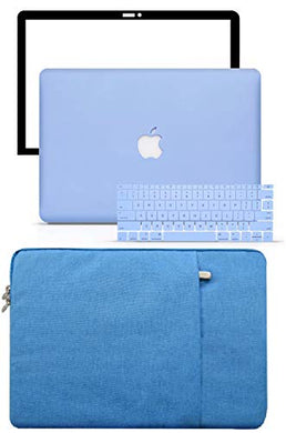 LuvCase Macbook Case Bundle - Color Collection - Serenity Blue with Sleeve, Keyboard Cover and Screen Protector