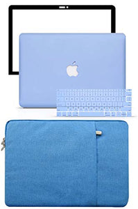 LuvCase Macbook Case Bundle - Color Collection - Serenity Blue with Sleeve, Keyboard Cover and Screen Protector