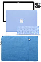 Load image into Gallery viewer, LuvCase Macbook Case 5 in 1 Bundle - Color Collection - Serenity Blue with Sleeve, Keyboard Cover, Screen Protector and Webcam Cover