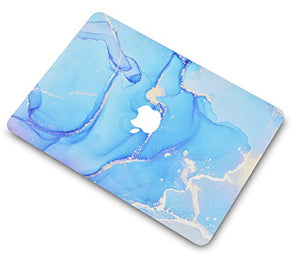 LuvCase MacBook Case  - Color Collection -Blue Gold Swirl with Keyboard Cover