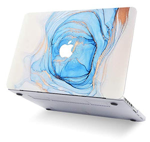 LuvCase MacBook Case  - Color Collection -Blue White Swirl with Keyboard Cover