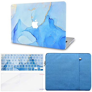 LuvCase MacBook Case - Color Collection - Blue Swirl with Sleeve, Keyboard Cover and Screen Protector