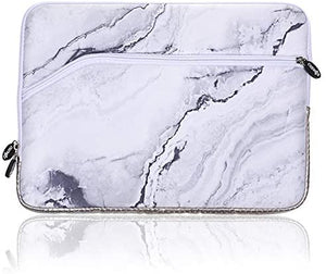 LuvCase Macbook Case 5 in 1 Bundle - Marble Collection - Silk White Marble with Sleeve, Keyboard Cover, Screen Protector and USB Hub 3.0