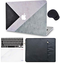 Load image into Gallery viewer, LuvCase Macbook Case 5 in 1 Bundle - Color Collection - Black White Grey with Sleeve, Keyboard Cover, Screen Protector and Mouse Pad