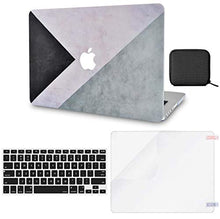 Load image into Gallery viewer, LuvCase Macbook Case 4 in 1 Bundle - Color Collection - Black White Grey with Keyboard Cover, Screen Protector and Pouch