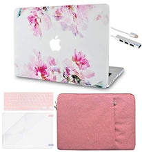 Load image into Gallery viewer, LuvCase Macbook Case 5 in 1 Bundle - Flower Collection - Flower 22 with Sleeve, Keyboard Cover, Screen Protector and USB Hub 3.0