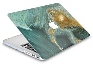 LuvCase MacBook Case  - Marble Collection - Basil Marble with Sleeve and Keyboard Cover