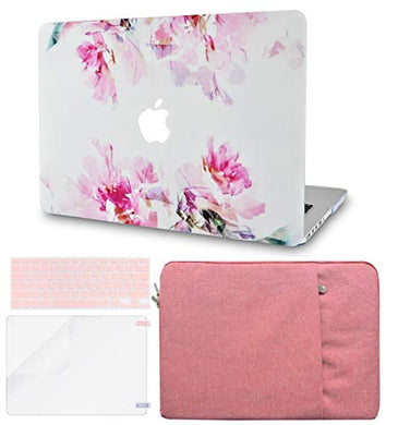 LuvCase Macbook Case Bundle - Flower Collection - Flower 22 with Sleeve, Keyboard Cover and Screen Protector