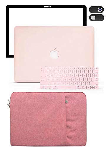 LuvCase Macbook Case 5 in 1 Bundle - Color Collection - Rose Quartz with Sleeve, Keyboard Cover, Screen Protector and Webcam Cover