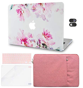 LuvCase Macbook Case 5 in 1 Bundle - Flower Collection - Flower 22 with Sleeve, Keyboard Cover, Screen Protector and Webcam Cover
