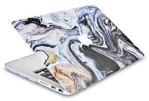 LuvCase MacBook Case  - Color Collection - Black Glitter Swirl with Sleeve, Keyboard Cover and Screen Protector