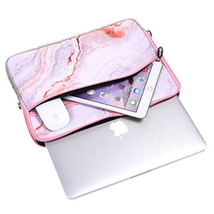 LuvCase Macbook Case 5 in 1 Bundle - Marble Collection - Pink Marble with Sleeve, Keyboard Cover, Screen Protector and Mouse Pad
