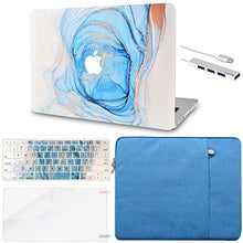 Load image into Gallery viewer, LuvCase MacBook Case - Color Collection - Blue White Swirl with Sleeve, Keyboard Cover, Screen Protector and USB Hub