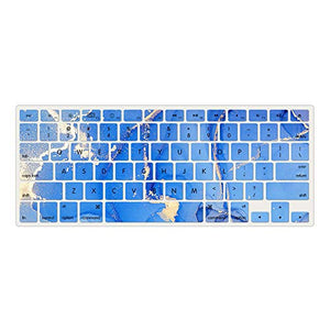 LuvCase MacBook Case - Color Collection - Blue Gold Swirl with Slim Sleeve, Keyboard Cover, Screen Protector and Pouch