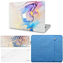 Load image into Gallery viewer, LuvCase Macbook Case - Color Collection - Beige Blue Swirl with Sleeve, Keyboard Cover and Screen Protector