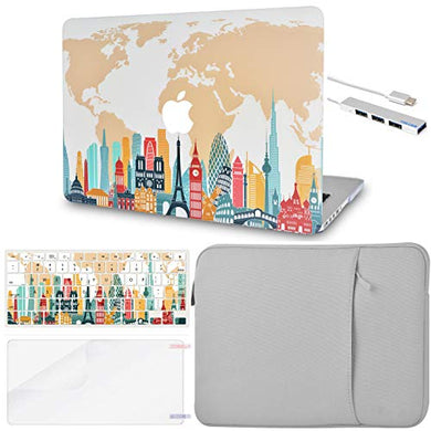 LuvCase Macbook Case - Color Collection - City with Keyboard Cover, Screen Protector ,Sleeve ,USB Hub