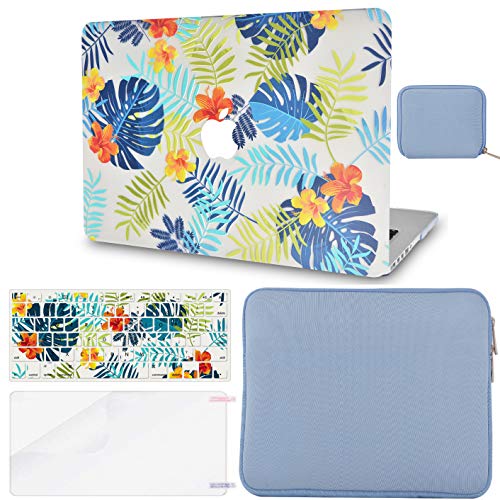 LuvCase Macbook Case Bundle - Flower Collection - Summer Floral with Keyboard Cover , Screen Protector , Slim Sleeve , Pouch
