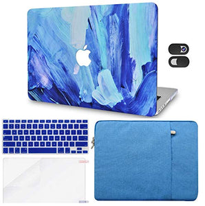 LuvCase Macbook Case 5 in 1 Bundle - Paint Collection - Oil Paint 5 with Sleeve, Keyboard Cover, Screen Protector and Webcam Cover