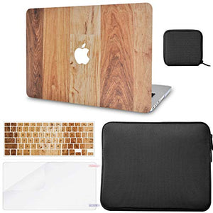 LuvCase Macbook Case - Color Collection - Mixed Wood with Matching Keyboard Cover ,Screen Protector ,Slim Sleeve ,Pouch
